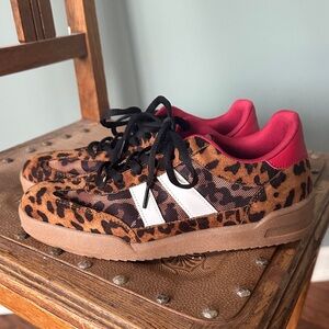 Leopard Print Women's Flats with Red Accents LaSheelah 7